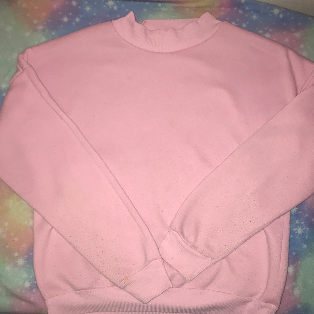 Pastel pink turtleneck sweater